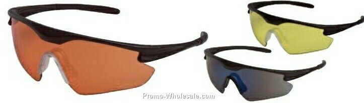Point Protective Eyewear Side Tapered Lens (Black Frame/ Orange Lens)