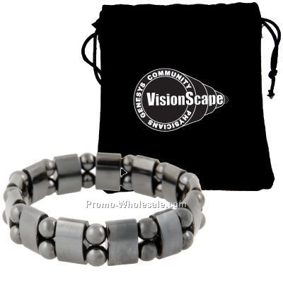 Premium Magnetic Hematite Double Row Stretch Bracelet