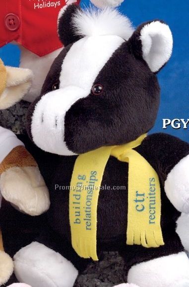 Pudgy Plush Stuffed Black Pony (9")
