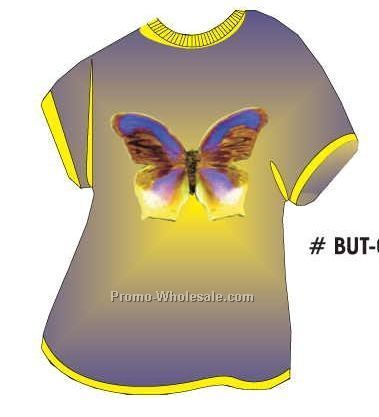 Purple & Yellow Butterfly Acrylic T Shirt Coaster W/ Felt Back
