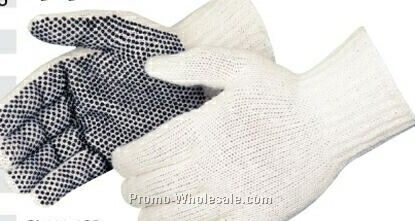 Pvc Dotted Palm Cotton/Polyester Gloves For Men's And Lady's