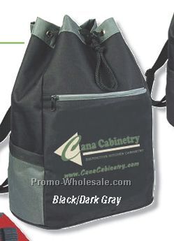 Q-tees Deluxe Drawstring Backpack (14"x18"x8")