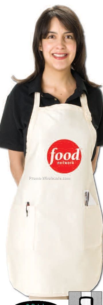 Q-tees Full Length Apron With Pockets - Neutrals (22"x30")