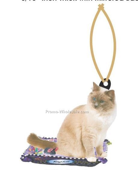 Ragdoll Cat Executive Line Ornament W/ Mirror Back (4 Square Inch)