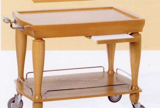 Rectangle Pre-assembled Serving Cart (Rosewood Finish)