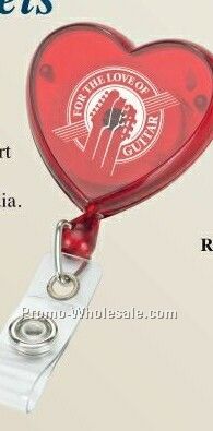 Retractable Badge Reel - Heart Shaped (3 Day Ship)