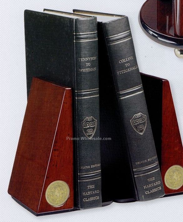 Rosewood Finish Wood Bookends