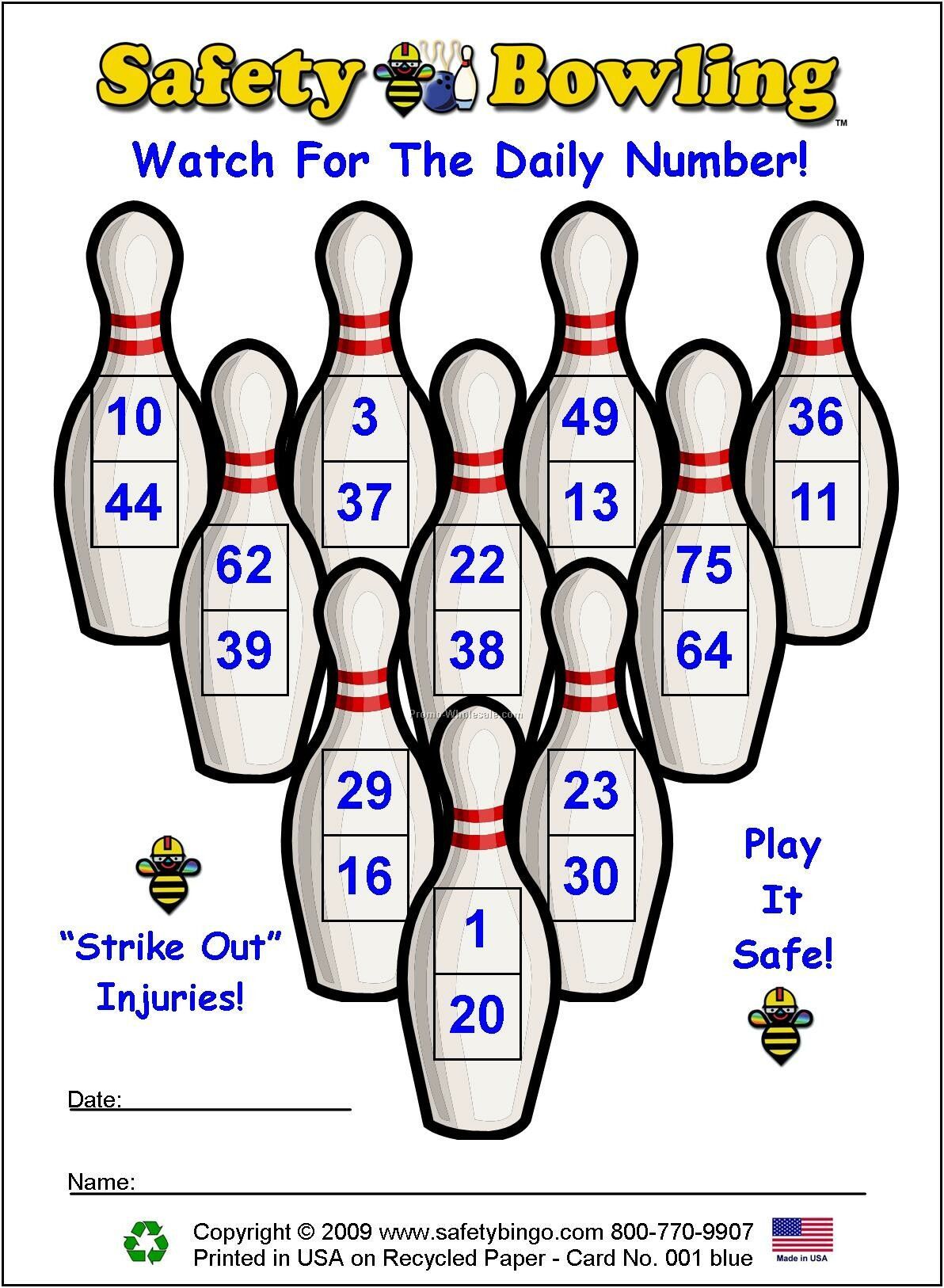 Safety Bowling Cards Or Custom Game Cards