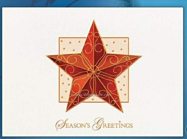 Season's Greetings/ 5 Point Star Holiday Greeting Card (Thru 6/1)