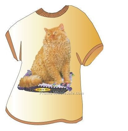 Selkirk Rex Cat Acrylic T Shirt Coaster W/ Felt Back