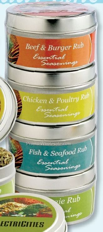 Set Of 4 Spice Rub Tins