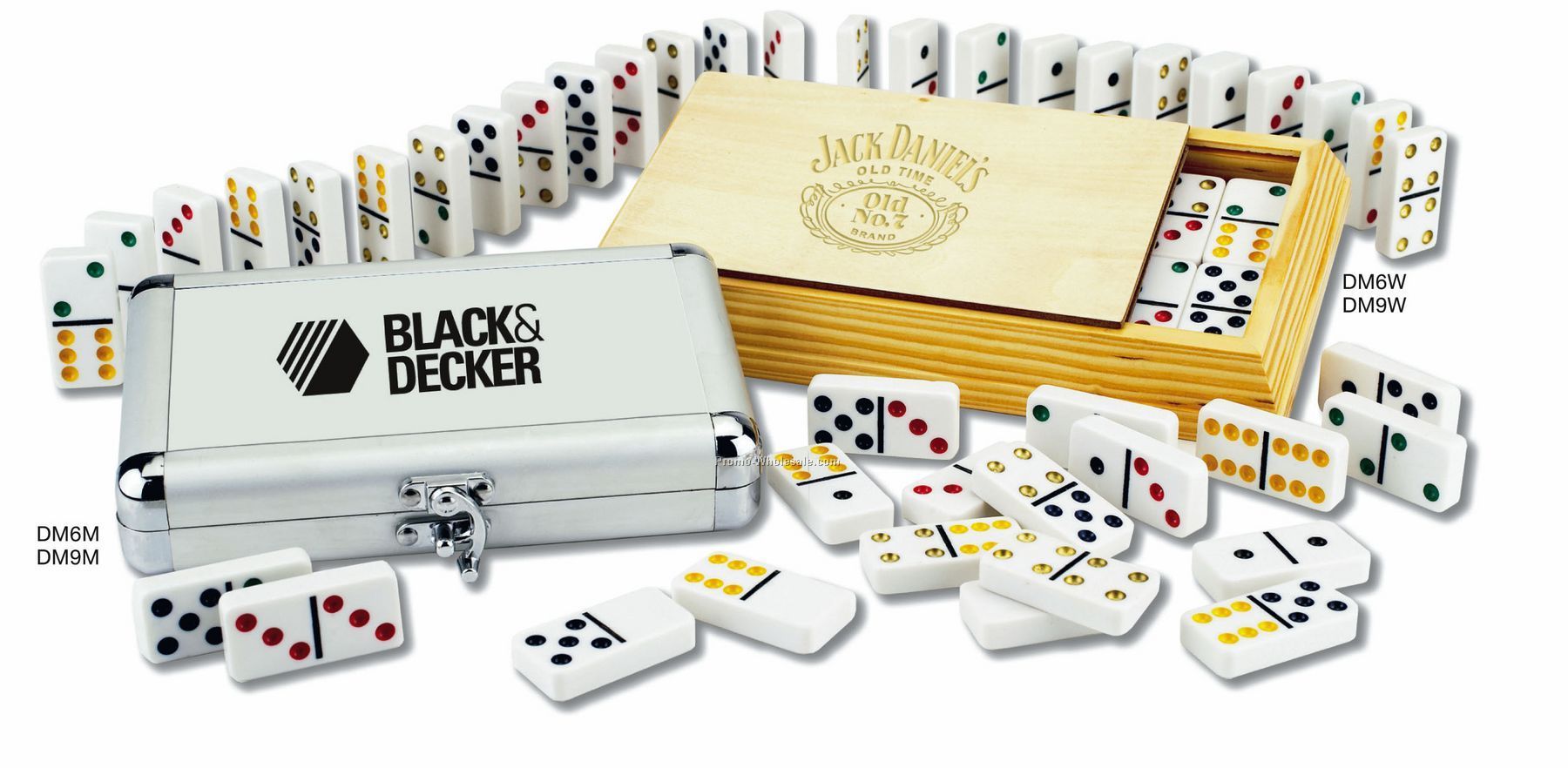 Silver Metal Valise Dominoes Game (Double 6)