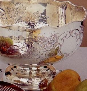 Silverplated Hand-chased Punch Bowl
