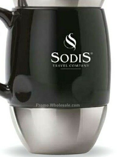 Sovrano Black Vespas III 15 Oz. Ceramic/Steel Mug (Laser)