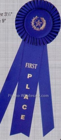 Standard Stock Rosette With Triple 9" Streamers - Participant