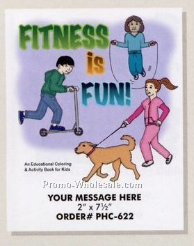 Stock Design Health Theme Coloring Book - Fitness Is Fun (8-1/2"x11")