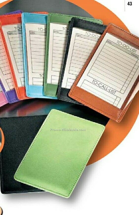 Synthetic Leather Standard Note Jotter Memo Pad Holder (10 Card)