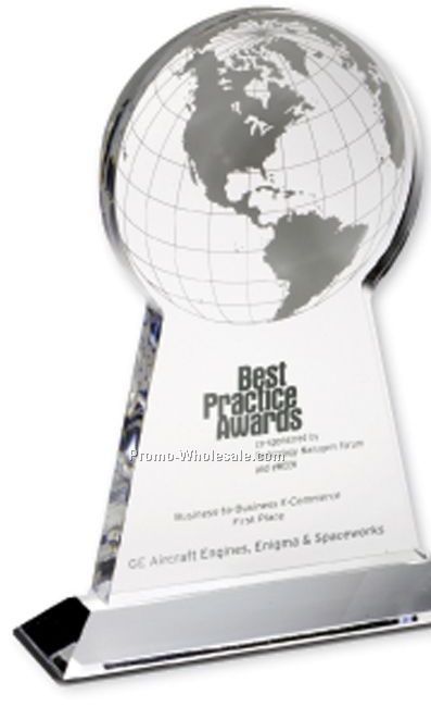 Tall Clear Globe Award (Laser Engraved)