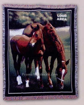 Tapestry Stock Woven Throws - Horsin' Around (53"x67")