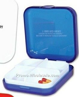 Translucent Blue Pill Box W/ White Tray