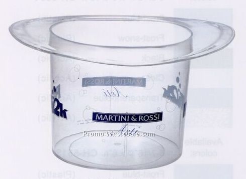 Transparent Blue Acrylic Top Hat Wine Bucket