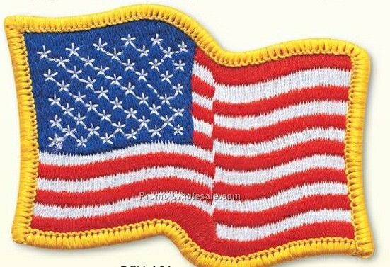 Wavy American Flag Stock Patch