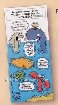 White Paper Environmental Stickers With Sea Animals