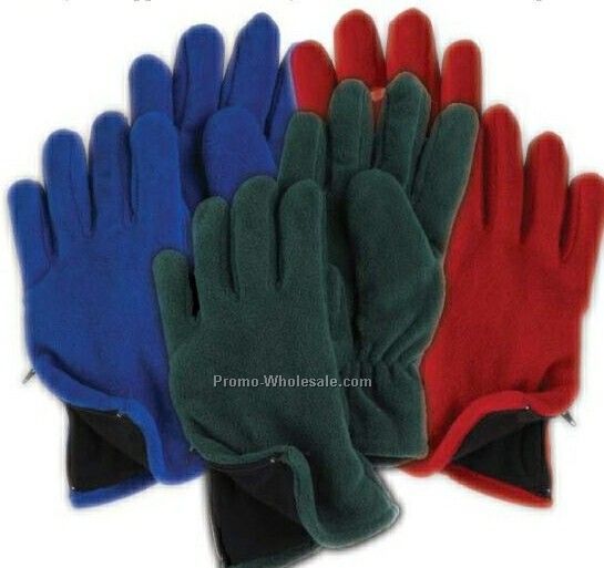 Wolfmark Navy Fleece Zip Glove