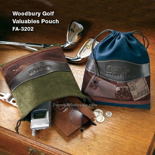 Woodbury Valuables Pouch - Micro Suede W/ Calfskin Patch