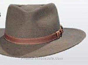 Wool Felt Crushable Pinched Fedora Hat W/ Leather Band (S-xl)