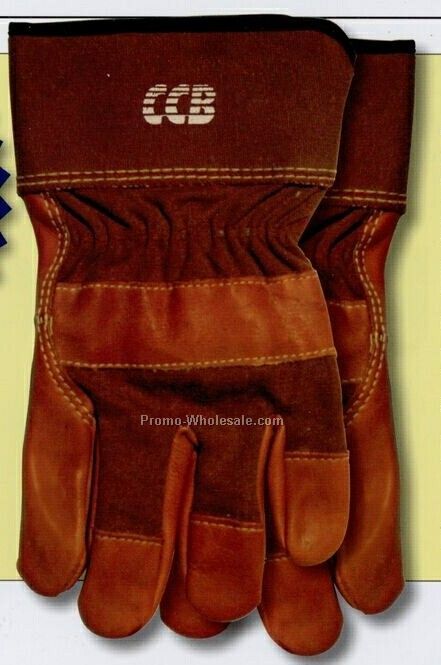 Workwear Double Tan Premium Top Grain Leather Palm Gloves (Large)