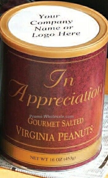 "in Appreciation" Labeled Tin W/ Salted Peanuts