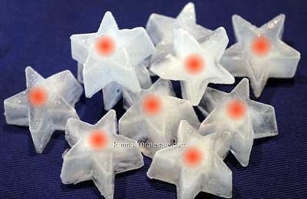 1-1/2" Light Up Star Ice Cube - Red