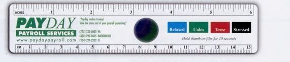 1-1/4"x6-1/4" Plastic Standard Stress Ruler (4cp Front & One Color Back)