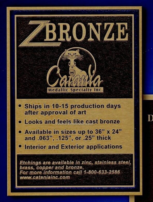 1/16" Custom Z Bronze Plaque (Over 479")