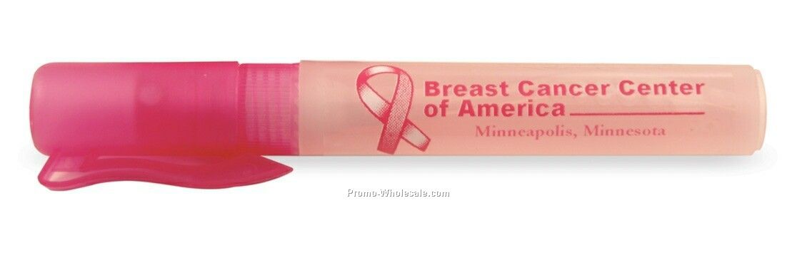 1/4 Oz. Antibacterial Pocket Spray W/ Clip Cap - Aloe Fresh Scent (Pink)