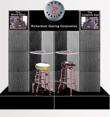 10-ft. Pedestal Base Display (22 Panel/ 2 Lt Box/ Mural/ 2 Triangle Shelf)