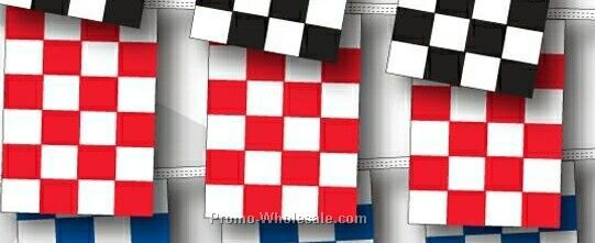 100' 4 Mil Rectangle Checkered Race Track Pennant - Red/ White