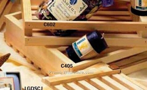 11-1/2"x10"x4-1/2" Plain Wooden Slat Style Gift Basket Crates