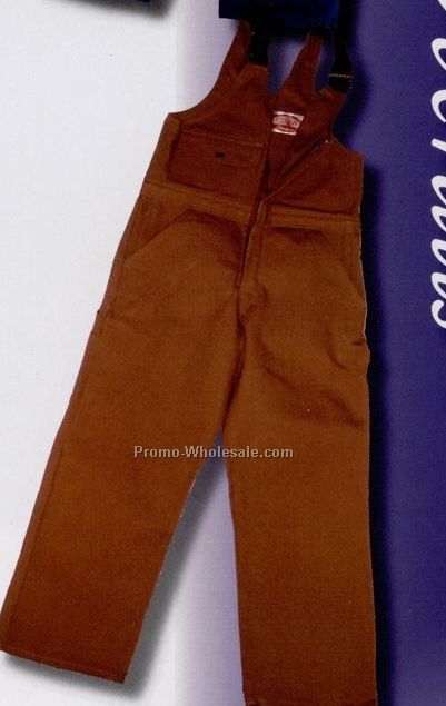 12 Oz. Brown Duck Unlined Zip Front Bib Overall - 30"x44" Waist/ Short