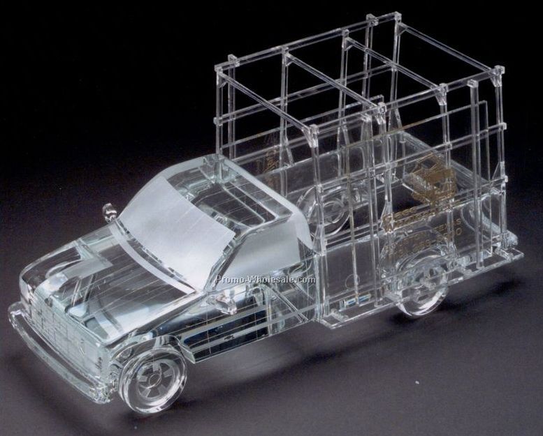 12"x10"x8" Glass Replica Rack Delivery Truck