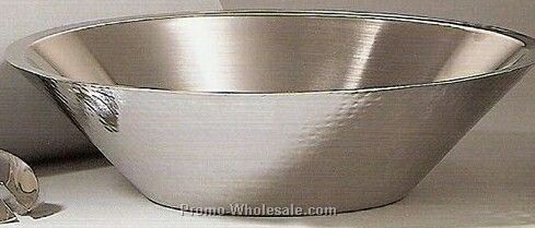 13" Diameter Double Wall Hammered Conical Bowl