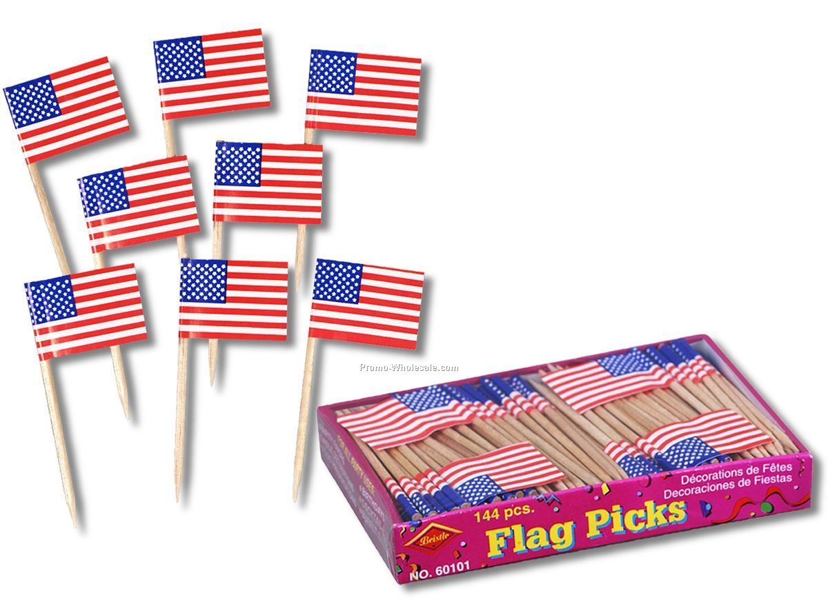 13"x6"x6" U.s. Flag Picks Counter Display