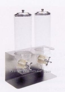 13"x7"x22-1/2" 3 Liter Double Cereal Dispenser With Stainless Steel Base