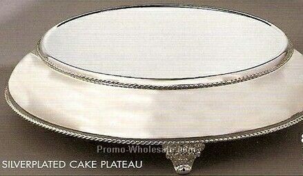 14" Top And 18" Base Silver Plated Cake Plateau