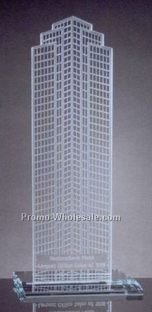 14-1/2"x6"x6" Two Dimensional Replica Of Nation's Bank Headquarters W/ Base