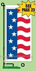 14"wx30"h Stock Ground Replacement Banner - Patriotic 7 Stars