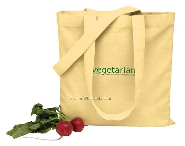 14"x14" V Natural Organic Colored Flat Tote Bag