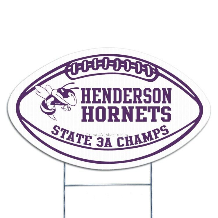 14"x23" Football Die Cut Yard Sign