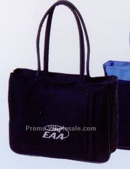 16-1/2"x13"x5-1/4" Shopping Tote Bag W/ 26-1/2" Handle (Screened)